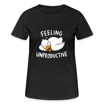 Feeling Unproductive Entspannende Ente - Frauen T-Shirt atmungsaktiv - Schwarz - Vorne - AI Model Female 172 light (172cm)
