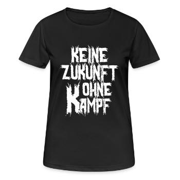 Keine Zukunft ohne Kampf - Motivation & Protest - Frauen T-Shirt atmungsaktiv - Schwarz - Vorne - AI Model Female 172 light (172cm)