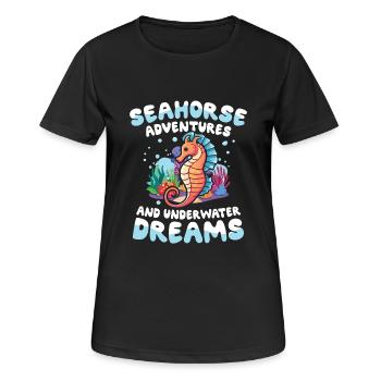Seahorse Adventures And Underwater Dreams - Frauen T-Shirt atmungsaktiv - Schwarz - Vorne - AI Model Female 172 light (172cm)