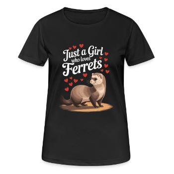 Ferret Shirt – Perfect for Ferret Lovers - Women's Breathable T-Shirt - black - Front - AI Model Female 172 light (172cm)