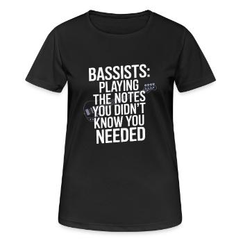 Bass Gitarrist Musiker Gear Funk Rock Jazz - Frauen T-Shirt atmungsaktiv - Schwarz - Vorne - AI Model Female 172 light (172cm)