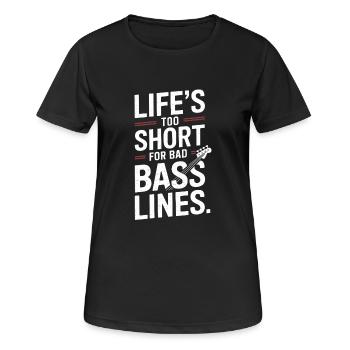 Bass Gitarrist Musiker Gear Funk Rock Jazz - Frauen T-Shirt atmungsaktiv - Schwarz - Vorne - AI Model Female 172 light (172cm)