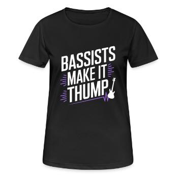 Bass Gitarrist Musiker Gear Funk Rock Jazz - Frauen T-Shirt atmungsaktiv - Schwarz - Vorne - AI Model Female 172 light (172cm)