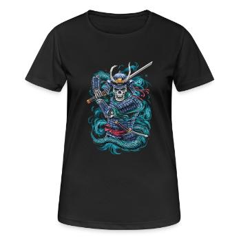 Guerrier samouraï fantomatique - T-shirt respirant Femme - noir - Devant - AI Model Female 172 light (172cm)