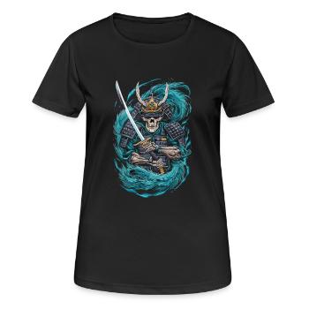 Guerrier samouraï fantomatique - T-shirt respirant Femme - noir - Devant - AI Model Female 172 light (172cm)