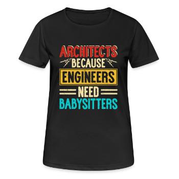 Architekt - Frauen T-Shirt atmungsaktiv - Schwarz - Vorne - AI Model Female 172 light (172cm)