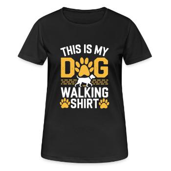 C’est ma chemise de promenade pour chien - T-shirt respirant Femme - noir - Devant - AI Model Female 172 light (172cm)
