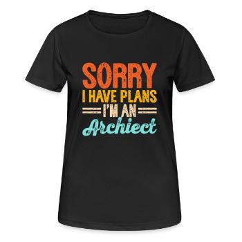 Architecte - T-shirt respirant Femme - noir - Devant - AI Model Female 172 light (172cm)