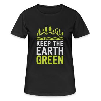 Earth day - Frauen T-Shirt atmungsaktiv - Schwarz - Vorne - AI Model Female 172 light (172cm)