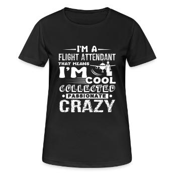 Flight Attendant Cool Flight Attendant - Women's Breathable T-Shirt - black - Front - AI Model Female 172 light (172cm)