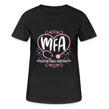 Physician Assistant Multifunctional MFA - Women's Breathable T-Shirt - black - Front - AI Model Female 172 light (172cm)