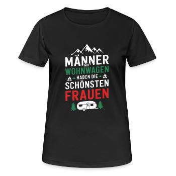 Männer Mit Wohnwagen Haben Die Schönsten Frauen - Frauen T-Shirt atmungsaktiv - Schwarz - Vorne - AI Model Female 172 light (172cm)