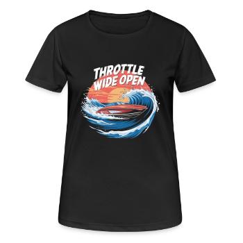 Speedboot Action Shirt - Frauen T-Shirt atmungsaktiv - Schwarz - Vorne - AI Model Female 172 light (172cm)
