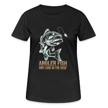 Leuchtfisch Tiefsee Monster - Frauen T-Shirt atmungsaktiv - Schwarz - Vorne - AI Model Female 172 light (172cm)