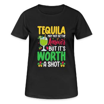 Tequila - Frauen T-Shirt atmungsaktiv - Schwarz - Vorne - AI Model Female 172 light (172cm)