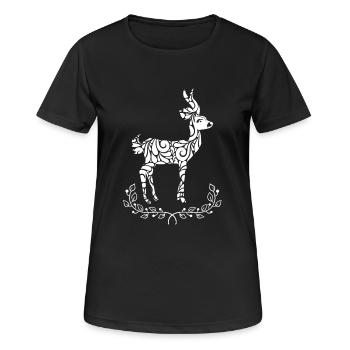 Antelope Antelope Floral Pattern - Women's Breathable T-Shirt - black - Front - AI Model Female 172 light (172cm)