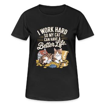 For the luxury of the cat - Women's Breathable T-Shirt - black - Front - AI Model Female 172 light (172cm)