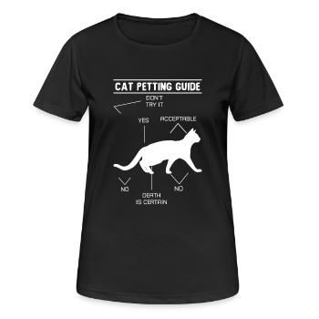 Guide de caresses pour chat - T-shirt respirant Femme - noir - Devant - AI Model Female 172 light (172cm)