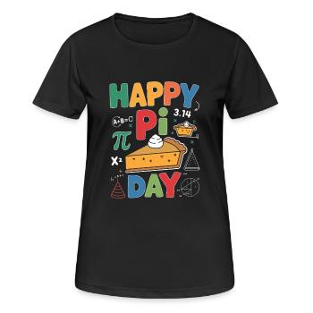 Happy Pi Day - Frauen T-Shirt atmungsaktiv - Schwarz - Vorne - AI Model Female 172 light (172cm)