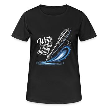 Schreib dein eigenes Schicksal - Frauen T-Shirt atmungsaktiv - Schwarz - Vorne - AI Model Female 172 light (172cm)