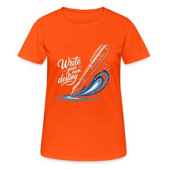 Écrivez votre propre destin - T-shirt respirant Femme - orange néon - Devant - AI Model Female 172 dark (172cm)