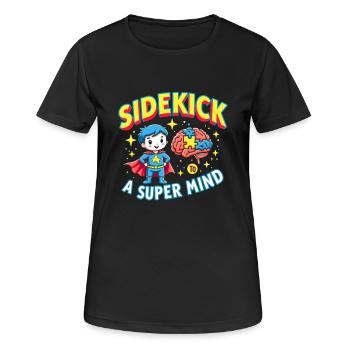 Frères et sœurs autistes - T-shirt respirant Femme - noir - Devant - AI Model Female 172 light (172cm)