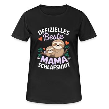 Offizielles Beste Mama Schlafshirt Mutti schlafen - Frauen T-Shirt atmungsaktiv - Schwarz - Vorne - AI Model Female 172 light (172cm)