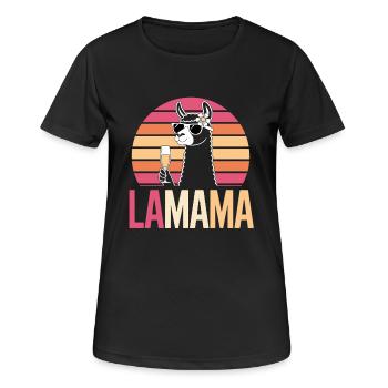 sparkling wine llama mom prosecco mother llama fun - Women's Breathable T-Shirt - black - Front - AI Model Female 172 light (172cm)
