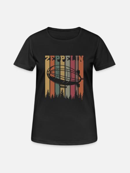 Zeppelin - Frauen T-Shirt atmungsaktiv - Schwarz