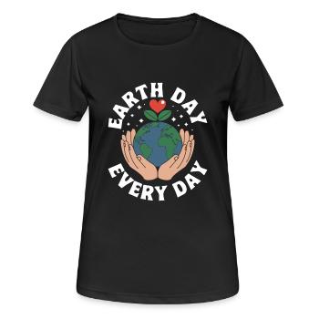 Earth Day - Frauen T-Shirt atmungsaktiv - Schwarz - Vorne - AI Model Female 172 light (172cm)
