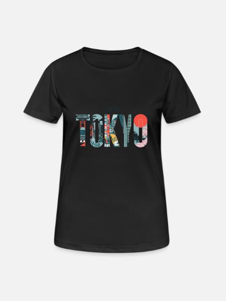 Japan Tokyo Stadtlandschaft Reiseabenteuer - Frauen T-Shirt atmungsaktiv - Schwarz