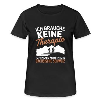 No therapy Saxon Switzerland Hiking Saxony - Women's Breathable T-Shirt - black - Front - AI Model Female 172 light (172cm)