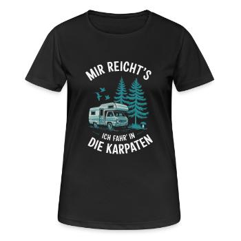 Vacances dans les Carpates Détente Randonnée Camping-car - T-shirt respirant Femme - noir - Devant - AI Model Female 172 light (172cm)