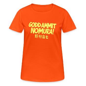 Goddammit Nomura – Design japonais - T-shirt respirant Femme - orange néon - Devant - AI Model Female 172 dark (172cm)