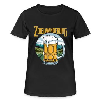 Zoiglwanderung Goldsteig Oberpfälzer Wald Bier - Frauen T-Shirt atmungsaktiv - Schwarz - Vorne - AI Model Female 172 light (172cm)