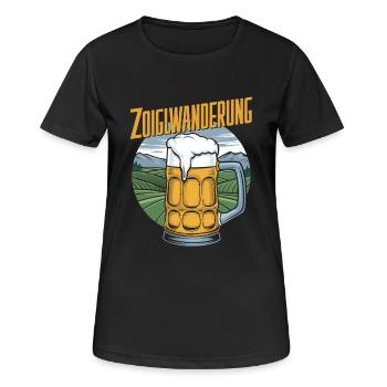 Zoiglwanderung Goldsteig Oberpfalz Bier Wandern - Frauen T-Shirt atmungsaktiv - Schwarz - Vorne - AI Model Female 172 light (172cm)