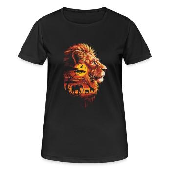 Africa Wildlife of Animals - Women's Breathable T-Shirt - black - Front - AI Model Female 172 light (172cm)