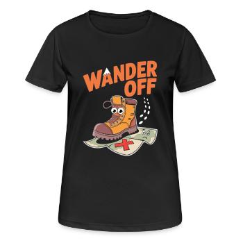 Wanderlust mit Humor - Frauen T-Shirt atmungsaktiv - Schwarz - Vorne - AI Model Female 172 light (172cm)