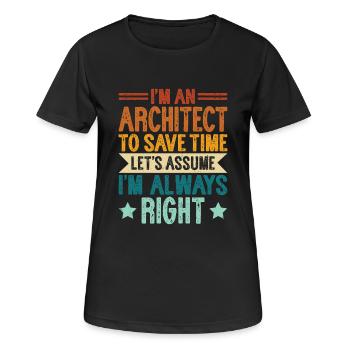 Architecte - T-shirt respirant Femme - noir - Devant - AI Model Female 172 light (172cm)