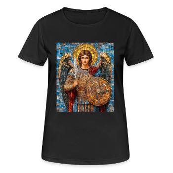Archange Michel en armure Peinture Mosaïque - T-shirt respirant Femme - noir - Devant - AI Model Female 172 light (172cm)
