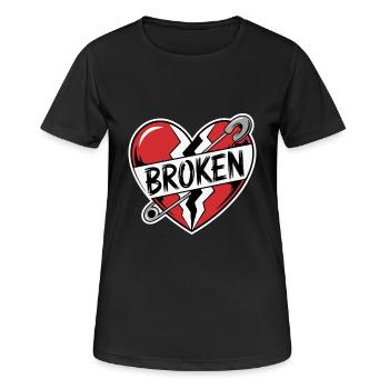 GEBROCHENES HERZ - Frauen T-Shirt atmungsaktiv - Schwarz - Vorne - AI Model Female 172 light (172cm)