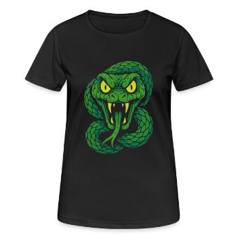 Serpent venimeux en colère dans le style néon - T-shirt respirant Femme - noir - Devant - AI Model Female 172 light (172cm)