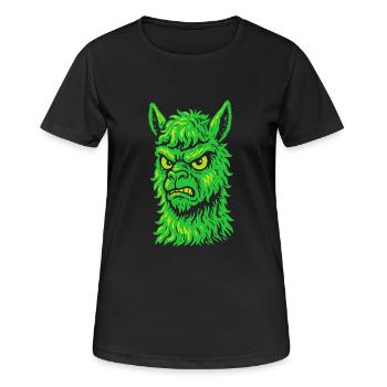 Wütendes Neon-Lama mit Killerblick - Frauen T-Shirt atmungsaktiv - Schwarz - Vorne - AI Model Female 172 light (172cm)