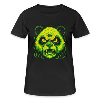 Dreiaugiger Neon-Panda mit Killerblick - Frauen T-Shirt atmungsaktiv - Schwarz - Vorne - AI Model Female 172 light (172cm)