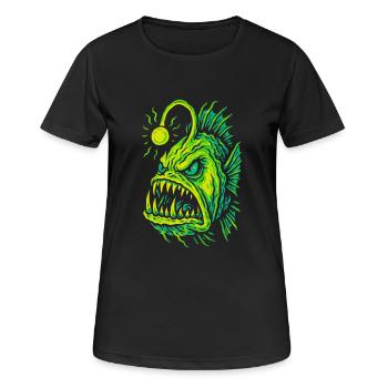 Style Fureur de poisson-grenouille des profondeurs lumineux - T-shirt respirant Femme - noir - Devant - AI Model Female 172 light (172cm)