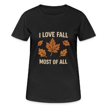 I love autumn the most - Women's Breathable T-Shirt - black - Front - AI Model Female 172 light (172cm)