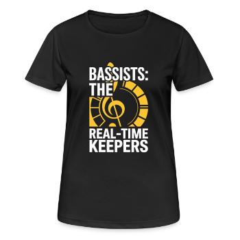 Bass Gitarrist Musiker Gear Funk Rock Jazz - Frauen T-Shirt atmungsaktiv - Schwarz - Vorne - AI Model Female 172 light (172cm)