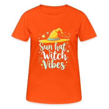 Été, Sorcières, Plage, Sorcière, Esthétique, Soleil, Magie - T-shirt respirant Femme - orange néon - Devant - AI Model Female 172 dark (172cm)