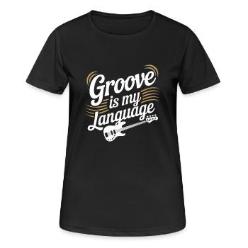 Bass Gitarrist Musiker Gear Funk Rock Jazz - Frauen T-Shirt atmungsaktiv - Schwarz - Vorne - AI Model Female 172 light (172cm)