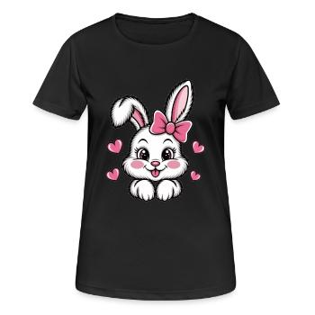 Niedlicher Hase für Tierfreunde - Frauen T-Shirt atmungsaktiv - Schwarz - Vorne - AI Model Female 172 light (172cm)